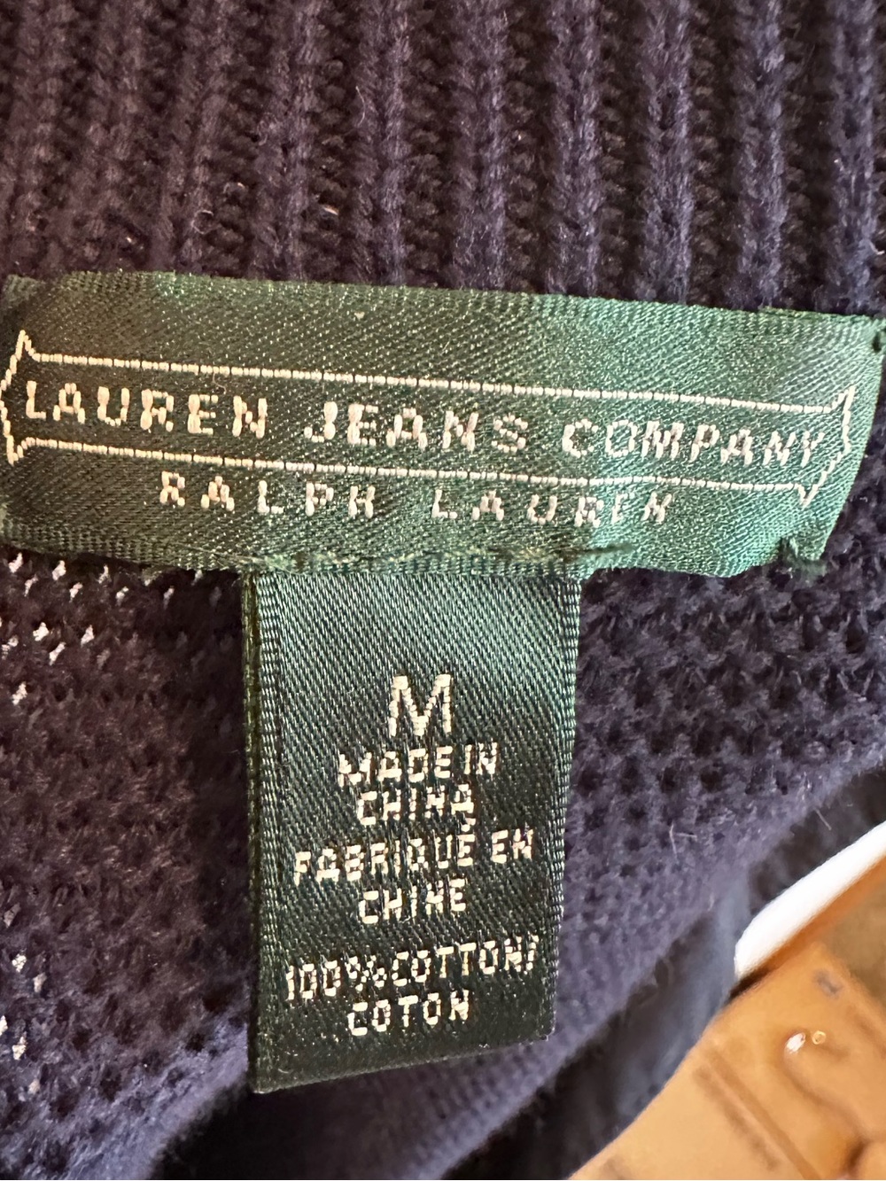 Lauren Jeans Co Navy Blue Button-Trim Rib-Knit Sweater Dress - Picture 6 of 10